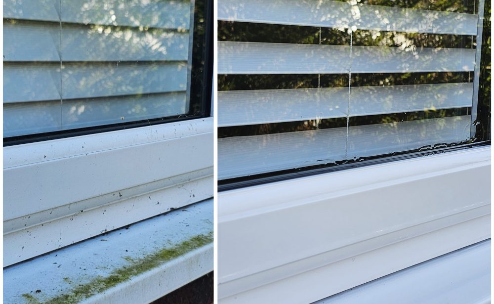 Before and after window cleaning results
